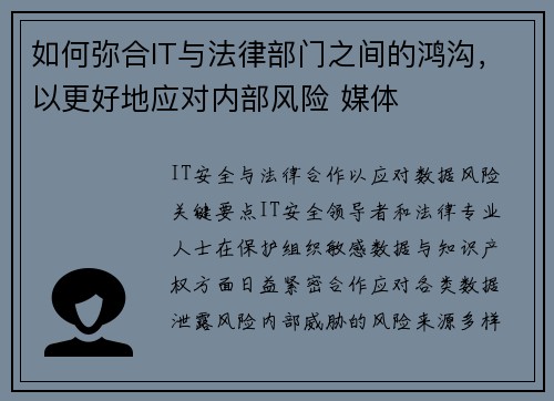 如何弥合IT与法律部门之间的鸿沟，以更好地应对内部风险 媒体