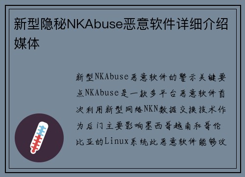 新型隐秘NKAbuse恶意软件详细介绍 媒体